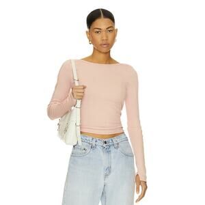 We The Free by Free People Women's XL Blush Unapologetic Long Sleeve Tee J4-9